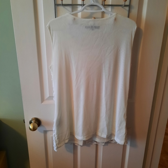 Ness Size 1X White Lace Tank Top - Picture 3 of 9